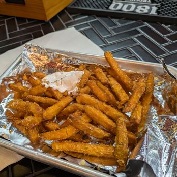 BOSK Coffee Wine & Tapas - Yummy sweet potato fries with Marshmello, caramel drizzle (not too much) and brown sugar (just the right amount) - Bars Near Me - Atlanta, Georgia BOSK Coffee Wine & Tapas - Yummy sweet potato fries with Marshmello, caramel drizzle (not too much) and brown sugar (just the right amount) - Bars Near Me - Atlanta, Georgia