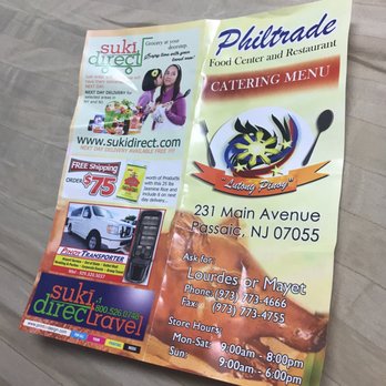 Philtrade Food Center & Restaurant - was busy with my little one I forgot to take photos of the food and place but they gave us this - Filipino Near Me - Passaic, New Jersey