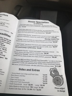 Menu photo 6 Mexikind Taqueria Corolla, NC