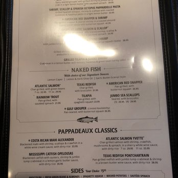 Pappadeaux Seafood Kitchen - Picture if menu. - Seafood Near Me - Houston, Texas Pappadeaux Seafood Kitchen - Picture if menu. - Seafood Near Me - Houston, Texas