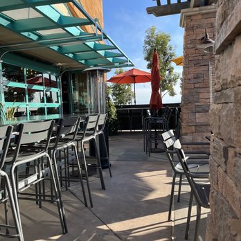 The Back Abbey - Upland - a patio with tables and chairs - Burgers Near Me - Upland, California
