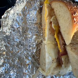 Bacon, egg, and cheese. Bacon, egg, and cheese.