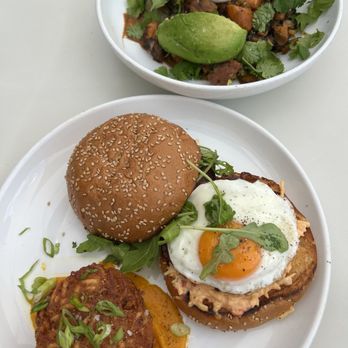 Paperboy East - the texas hash and the b.e.c. with a side of cheddar hashbrown - Coffee & Tea Near Me - Austin, Texas