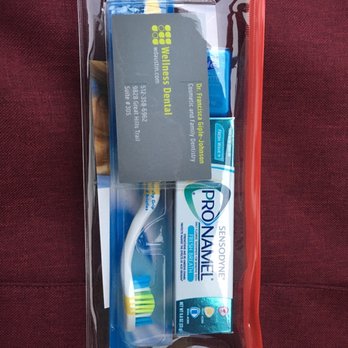 Wellness Dental - Little travel bag with every cleaning. Comes with a tooth brush, floss, and toothpaste. Love it! - General Dentistry Near Me - Austin, Texas