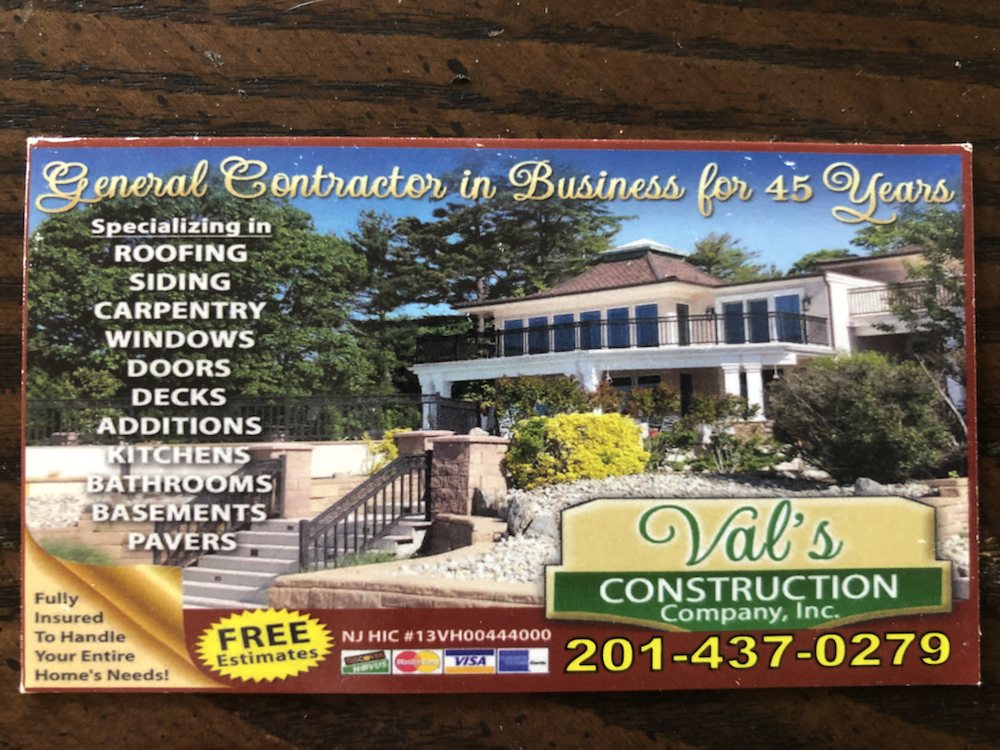 VAL’S CONSTRUCTION COMPANY Updated September 2024 35 E 16th St