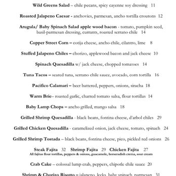 Copper Canyon - Dinner menu - Tex-Mex Near Me - Atlantic Highlands, New Jersey