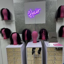 Hair in store available if you don't bring any to your appointment