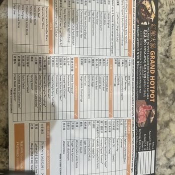 Grand HotPot - Menu as of 7/15. - Hot Pot Near Me - Pacifica, California Grand HotPot - Menu as of 7/15. - Hot Pot Near Me - Pacifica, California