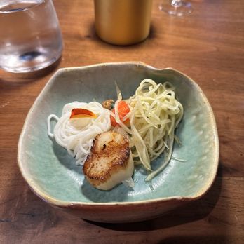 Hed 11 - 2025 Spring - Summer Menu: Hokkaido scallop in Thai style papaya salad and Rice noodle - Thai Near Me - San Francisco, California Hed 11 - 2025 Spring - Summer Menu: Hokkaido scallop in Thai style papaya salad and Rice noodle - Thai Near Me - San Francisco, California