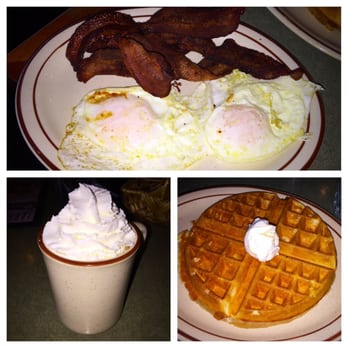 KJ's American Grille - Breakfast for dinner :) I like my bacon EXTRA crispy (berry syrup not pictured) - Salad Near Me - Meridian, Idaho KJ's American Grille - Breakfast for dinner :) I like my bacon EXTRA crispy (berry syrup not pictured) - Salad Near Me - Meridian, Idaho