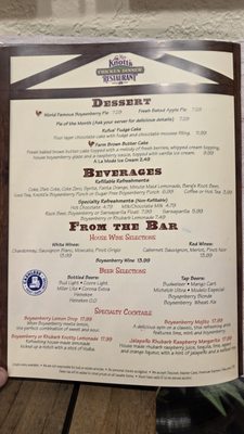 Menu photo 1 Mrs. Knott’s Chicken Dinner Restaurant Buena Park, CA Menu photo 1 Mrs. Knott’s Chicken Dinner Restaurant Buena Park, CA