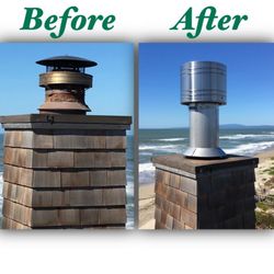 Chimney Cricket - Before & After Cap Replacement
