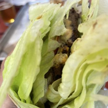 Gotts Roadside - My cheese hamburger with lettuce wrap - Burgers Near Me - Napa, California Gotts Roadside - My cheese hamburger with lettuce wrap - Burgers Near Me - Napa, California