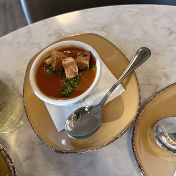 Urban Plates - Cup - Tomato Basil Soup - New American Near Me - Sunnyvale, California
