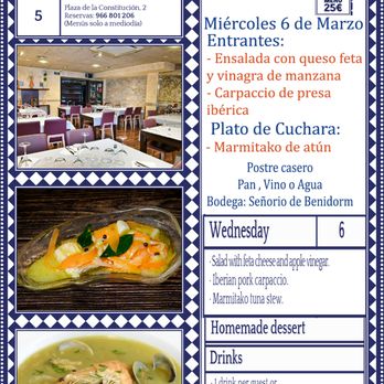 La Cava Aragonesa - Ven a disfrutar de nuestro menú de hoy miércoles para las Jornadas de la Cuchara. Buen provecho y feliz dái. - Tapas Bars Near Me - Benidorm, A