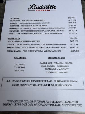 Menu photo 1 L’industrie Pizzeria New York, NY Menu photo 1 L’industrie Pizzeria New York, NY
