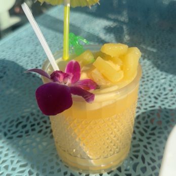 The Mermaid Cafe at Riverview - Pineapple dole whip mimosa - Breakfast & Brunch Near Me - New Smyrna Beach, Florida