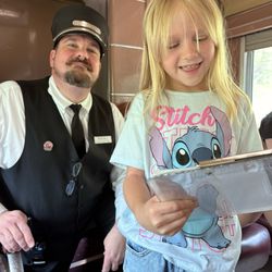 Branson Scenic Railway - Barney getting some help from a little