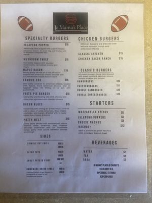 Menu photo 2 Jo Mamas Place Pipe Creek, TX Menu photo 2 Jo Mamas Place Pipe Creek, TX
