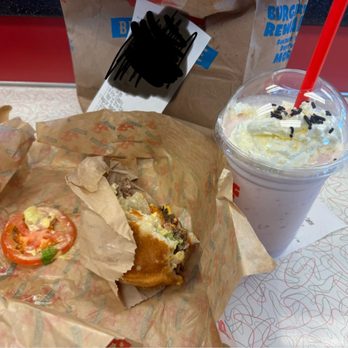 Burgerville - strawberry cheesecake shake colossal burger - Burgers Near Me - Vancouver, Washington Burgerville - strawberry cheesecake shake colossal burger - Burgers Near Me - Vancouver, Washington