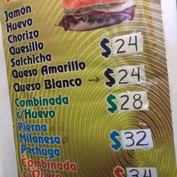 Tortas Robles - Menu