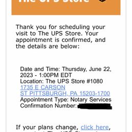 Appointment confirmation