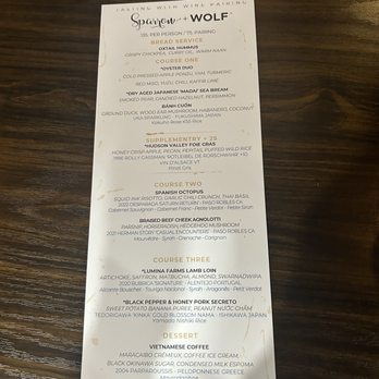 Sparrow + Wolf - Tasting menu - New American Near Me - Las Vegas, Nevada Sparrow + Wolf - Tasting menu - New American Near Me - Las Vegas, Nevada