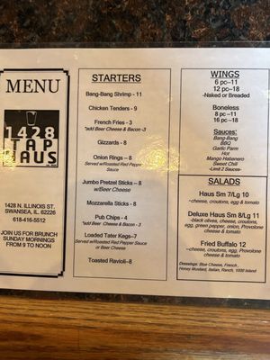 Menu photo 1 1428 Tap Haus Belleville, IL Menu photo 1 1428 Tap Haus Belleville, IL