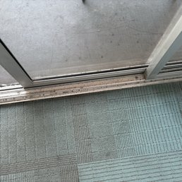 Dirty rug and door track Dirty rug and door track