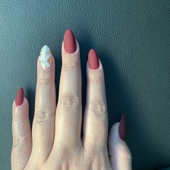 Savy Nails - Snowflake with crystal and matte - Nail Salons Near Me - Las Vegas, Nevada