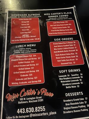 Menu photo 5 Miss Carter's Place Baltimore, MD