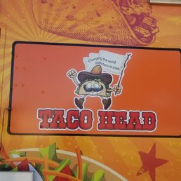 taco head on the side of a food truck