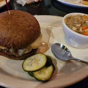 Exchange Food & Drink - Pumpernickel melt with wild rice soup - New American Near Me - New Brighton, Minnesota