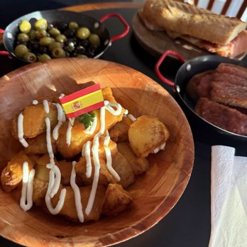 Austhentico - Potatoes bravas with vegan aioli - Spanish Near Me - Austin, Texas Austhentico - Potatoes bravas with vegan aioli - Spanish Near Me - Austin, Texas