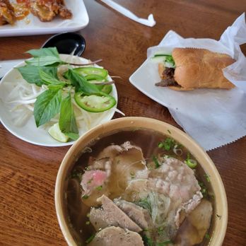 Asian Eatery - Super Pho, three types of meat, and beef banh mi - Vietnamese Near Me - Selma, North Carolina