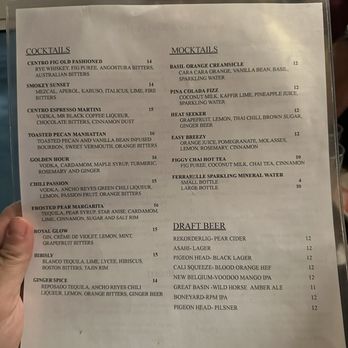Centro Bar & Kitchen - Centro Bar & Kitchen Cocktail, Mocktail and draft beer menu - Tapas/Small Plates Near Me - Reno, Nevada Centro Bar & Kitchen - Centro Bar & Kitchen Cocktail, Mocktail and draft beer menu - Tapas/Small Plates Near Me - Reno, Nevada
