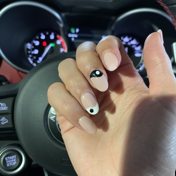 Sun Nails and Spa - Gel powder with nail design - Nail Salons Near Me - Dearborn, Michigan