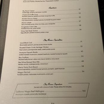 Sky Room - Menu (12/13/2025) - American Near Me - Long Beach, California