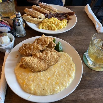 Shanes Brooklyn - Fried Catfish with Cheese Grits, Big Breakfast, Shane's Iced tea . - New American Near Me - Brooklyn, New York