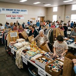 Saint Vincent Depaul Thrift Store - My AI-Generated Digital Concept of Sack Sale Experience