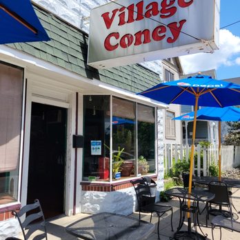 Village Coney - The Village Coney entrance and outside eating area. - Hot Dogs Near Me - Columbus, Ohio Village Coney - The Village Coney entrance and outside eating area. - Hot Dogs Near Me - Columbus, Ohio