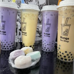 Boba tea and mochi Boba tea and mochi