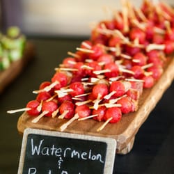 Rogue Hospitality - Watermelon and porkbelly skewers