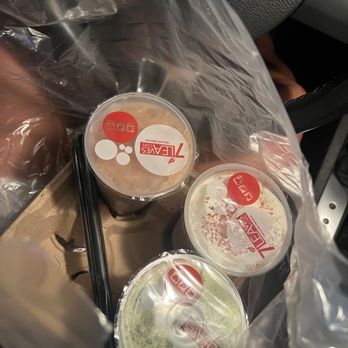 7 Leaves Cafe - Drink carrier with jasmine milk tea, house coffee and jasmine milk tea boba - Coffee & Tea Near Me - Irvine, California 7 Leaves Cafe - Drink carrier with jasmine milk tea, house coffee and jasmine milk tea boba - Coffee & Tea Near Me - Irvine, California