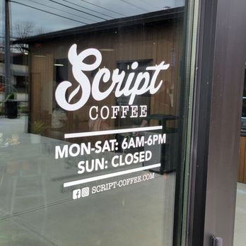 Script Coffee  - a sign in the window of a coffee shop - Coffee & Tea Near Me - Lebanon, Ohio