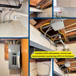Smiley Electric - Installed 20A dishwasher circuit and reconnected countertop GFCI in Portland. Safe, code-compliant work! 503-484-7556