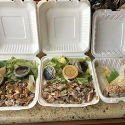 2 Chicken Plates and Crunch Dragon Roll
