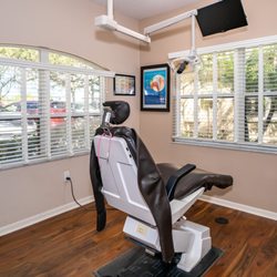 A relaxing contemporary environment to relax in while you get your teeth whitened.