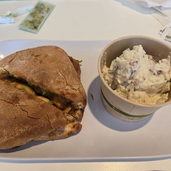 Sassafras Cafe - Chipotle chicken sandwich with potato salad - Soup Near Me - Saint Louis, Missouri