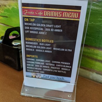 Fiesta Cafe Bar - Drinks menu - Mexican Near Me - Rochester, Minnesota